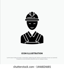 Worker, Building, Carpenter, Construction, Repair solid Glyph Icon vector