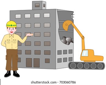A worker at the building demolition work explains.