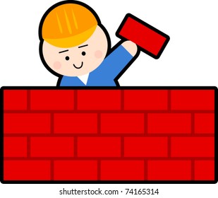 trabajador construyendo una valla