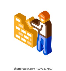Vector de iconos de generación de trabajo. Signo de construcción de trabajo isométrico. ilustración de símbolo aislado de color