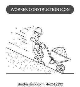 Worker Building, Repair and Construction Icon. Work logo collection. Isolated black sign white background. Vector illustration. Usable for web, infographic and print