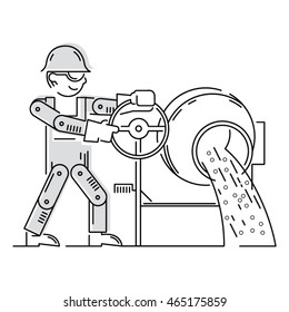 Worker Building, Repair and Construction Icon. Work logo collection. Isolated black and gray sign white background. Vector illustration. Usable for web, infographic and print