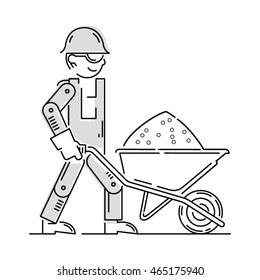 Worker Building, Repair and Construction Icon. Work logo collection. Isolated black and gray sign white background. Vector illustration. Usable for web, infographic and print