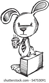 Worker Bunny Rabbit Vector Sketch Doodle