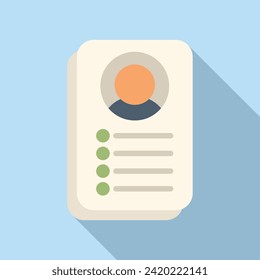 Worker business cv icon flat vector. Professional business career. Head cv