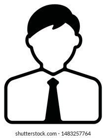 Worker , business man , business person / avatar icon illustration (upper body)
