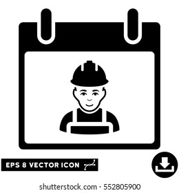 Worker Calendar Day icon. Vector EPS illustration style is flat iconic symbol, black color.