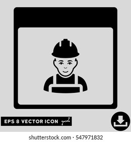 Worker Calendar Page icon. Vector EPS illustration style is flat iconic symbol, black color.