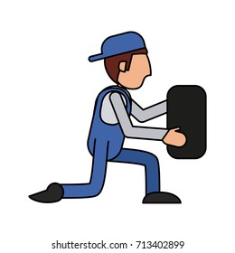 worker car workshop icon image 