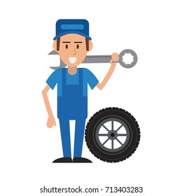 worker car workshop icon image 