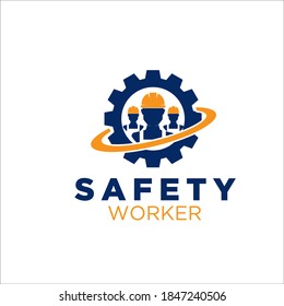 worker care logo designs simple for construction service