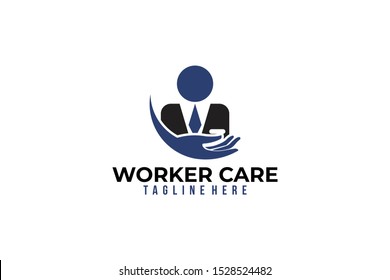 worker care logo icon vector isolated