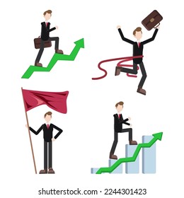 worker career advancement leveling up, career development growth concept