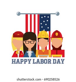 worker celebrating happy labor day
