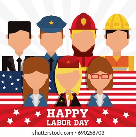 worker celebrating happy labor day