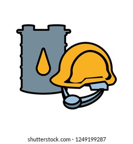 worker character with barrel of gasoline