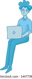 Worker character design of vector.