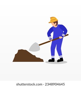 Worker character illustration background. Labour day illustration background