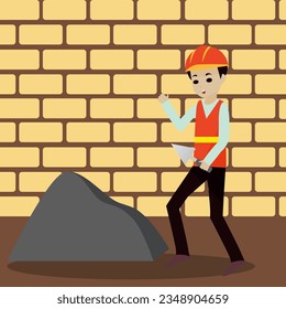 Worker character illustration background. Labour day illustration background