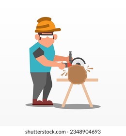 Fondo de la ilustración del carácter de trabajador. Fondo de ilustración del Día del Trabajo