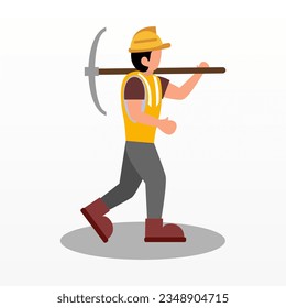 Fondo de la ilustración del carácter de trabajador. Fondo de ilustración del Día del Trabajo
