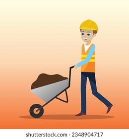 Worker character illustration background. Labour day illustration background