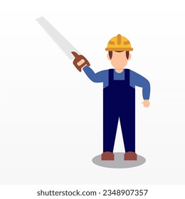 Worker character illustration background. Labour day illustration background