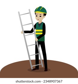Worker character illustration background. Labour day illustration background