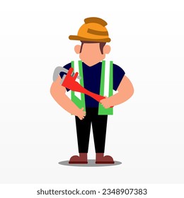 Worker character illustration background. Labour day illustration background