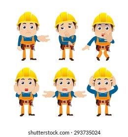 Worker characters in different poses