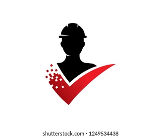 Worker Check Logo Template Design Vector, Emblem, Concept Design, Creative Symbol, Icon