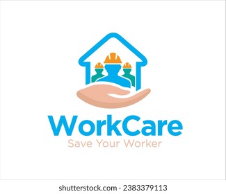 worker clinic and care logo design for health protection