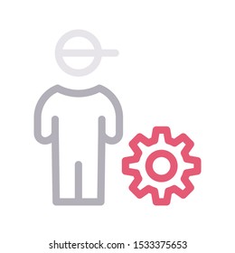 worker color line vector icon