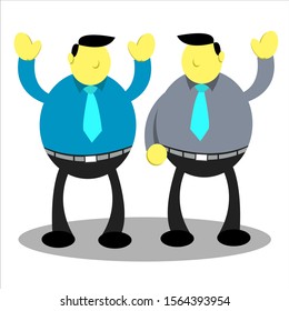worker with company vector ilustration