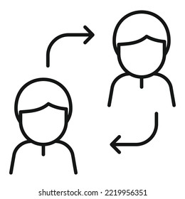 Worker comparison icon outline vector. Compare business. People equal