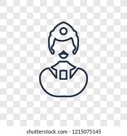 Worker concept vector linear icon isolated on transparent background, Worker concept transparency concept in outline style