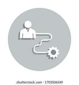 worker, connection, gear, personalization badge icon. Simple glyph, flat vector of Business icons for ui and ux, website or mobile application