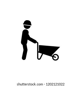 worker with a construction cart icon. Element of construction worker for mobile concept and web apps. Detailed worker with a cart icon can be used for web and mobile