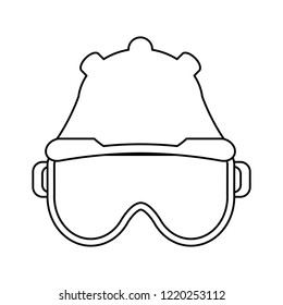 Worker construction helmet black and white
