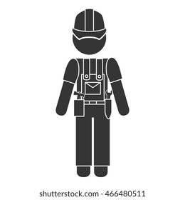 worker construction male, isolated flat icon design
