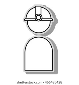 worker construction male, isolated flat icon design