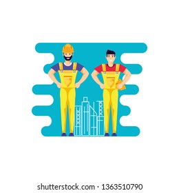 worker construction man avatar character
