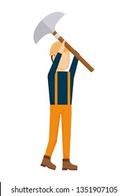 worker construction man with hammer