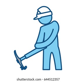 worker construction silhouette