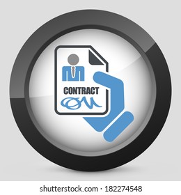 Worker contract signed icon