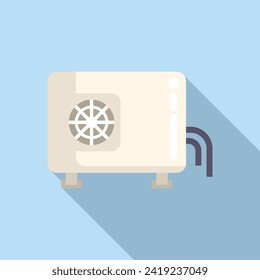 Vector plano del icono de la unidad de control del trabajador. Repare el aire acondicionado. Limpiar