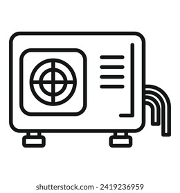 Worker control unit icon outline vector. Repair air conditioner. Filter clean