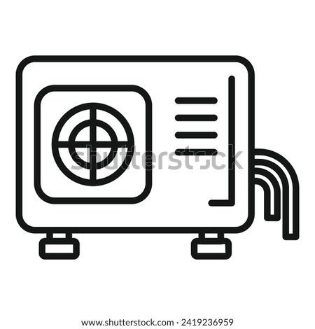 Worker control unit icon outline vector. Repair air conditioner. Filter clean