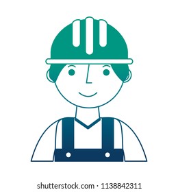 worker contruction in yellow overalls