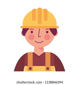 worker contruction in yellow overalls